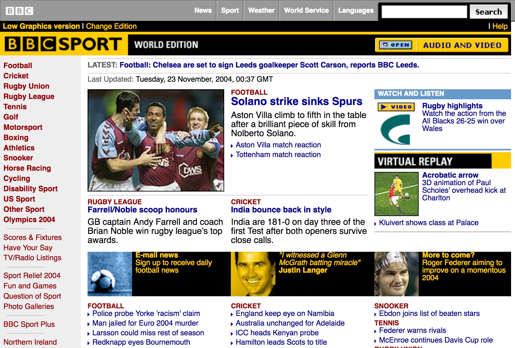 BBC.co.uk homepage (2004)